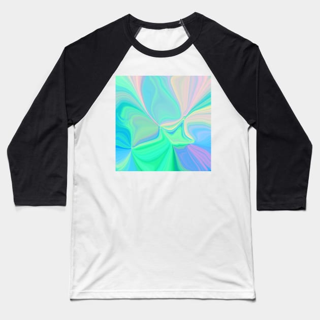 Abstract Holographic Neon Fluorescent Swirls Baseball T-Shirt by Art by Deborah Camp